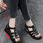 Casual Retro Cutout Open Toe Buckle Sandals
