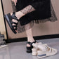 Casual Retro Cutout Open Toe Buckle Sandals