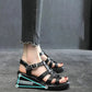 Casual Retro Cutout Open Toe Buckle Sandals