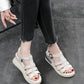Casual Retro Cutout Open Toe Buckle Sandals