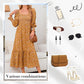Women's Elegant Flared Sleeve Floral Dress
