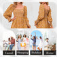 Women's Elegant Flared Sleeve Floral Dress