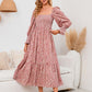 Women's Elegant Flared Sleeve Floral Dress