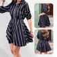 Women’s Long Shirt with Asymmetrical Wrap Overlay Skirt