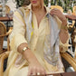 Women's Minimalist Button-Down Shirt with Matching Wide-Leg Pants Set