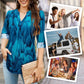 Women's Printed V-Neck Tunic Top