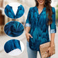Women's Printed V-Neck Tunic Top