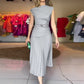 Women’s Off-Shoulder Pleated Dress with Belt