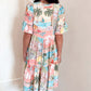 Women's Fashion V-Neck Short Sleeve Floral Print Dresses