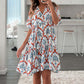 Women's Fashion V-Neck Short Sleeve Floral Print Dresses