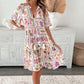Women's Fashion V-Neck Short Sleeve Floral Print Dresses