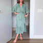 Women’s Elegant Waist Tie Side Slit V-Neck Dress
