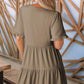 🔥2025 Summer New-🌈Women's Ruffle Trim V-Neck Tiered Dress