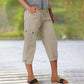 🌈Summer New Products-🔥Multi-Pocket Solid Color Casual Cargo Capri Pants