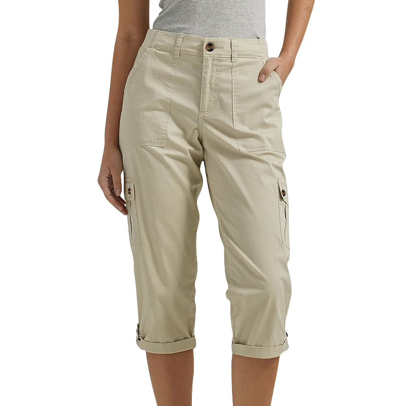 🌈Summer New Products-🔥Multi-Pocket Solid Color Casual Cargo Capri Pants