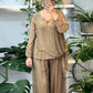 Women’s 2-Piece Sequin Blouse & Wide Leg Pants Set