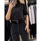🌸2025 Hot Sale💞Women's Sparkling Rhinestone Striped Knit Two-Piece Set