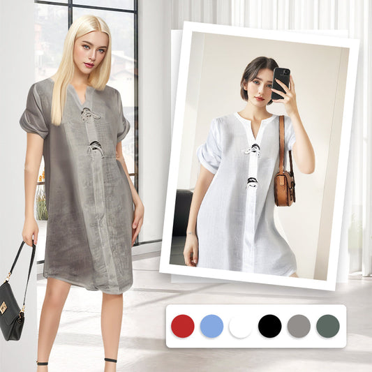 🎁Summer Hot Sale 49% OFF🩷Casual Plus Size Button up Tunic Dress