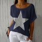 Women's Casual Star-Print Loose-Fit T-Shirt