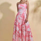 Spaghetti Strap Maxi Pink Flowy Dress