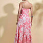 Spaghetti Strap Maxi Pink Flowy Dress