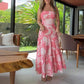 Spaghetti Strap Maxi Pink Flowy Dress