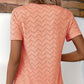 ❤️2025 New Products❤️-Women's Casual Round Neck Short Sleeve Hollow Out T-Shirt