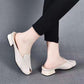 Women's Slip-On Peep-Toe Low-Heeled Sandals