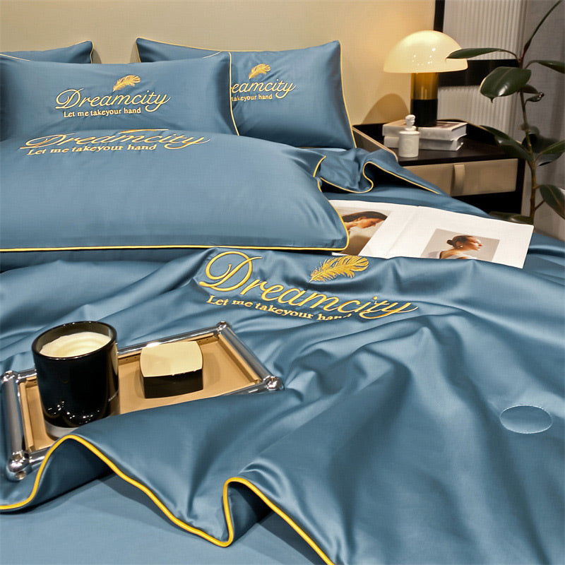 ⏳Limited-Time Offer⌛Summer lightweightice silk bed four-piece set🛏️