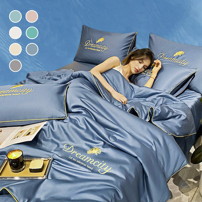 ⏳Limited-Time Offer⌛Summer lightweightice silk bed four-piece set🛏️