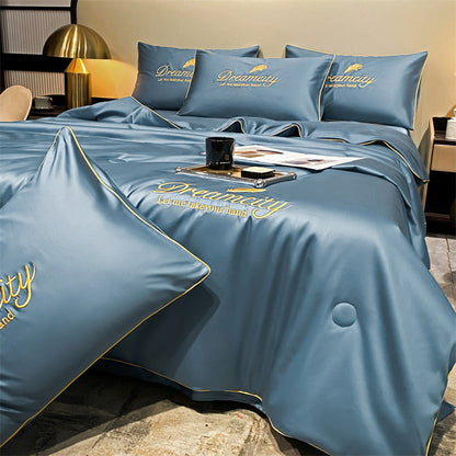 ⏳Limited-Time Offer⌛Summer lightweightice silk bed four-piece set🛏️