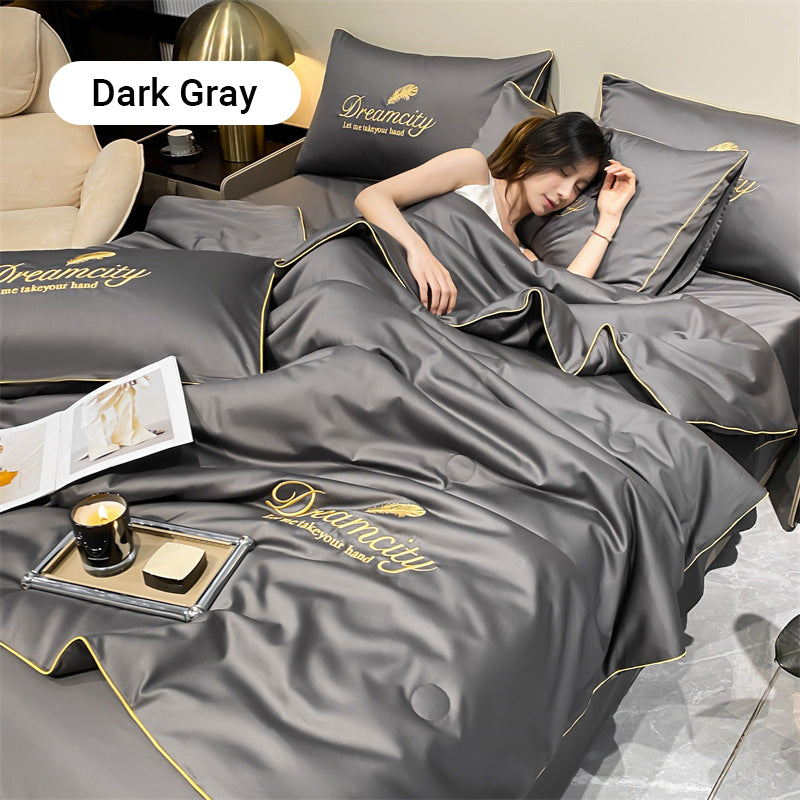 ⏳Limited-Time Offer⌛Summer lightweightice silk bed four-piece set🛏️