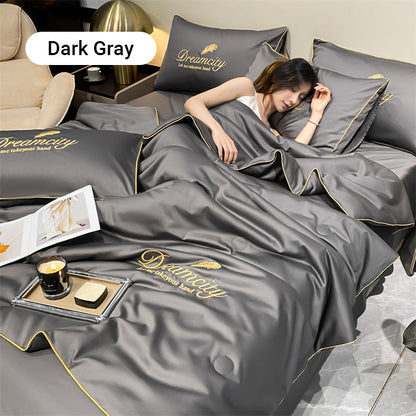 ⏳Limited-Time Offer⌛Summer lightweightice silk bed four-piece set🛏️