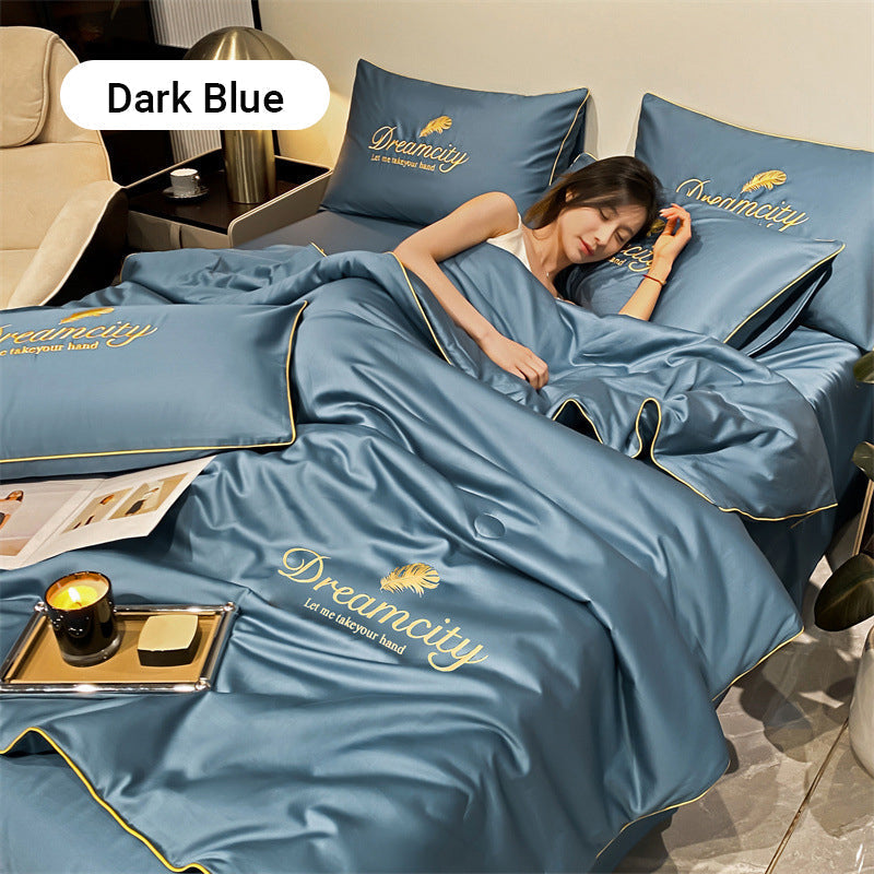 ⏳Limited-Time Offer⌛Summer lightweightice silk bed four-piece set🛏️