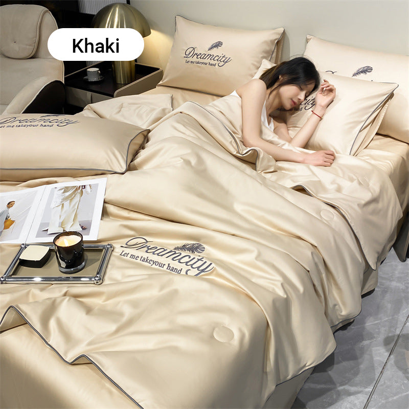 ⏳Limited-Time Offer⌛Summer lightweightice silk bed four-piece set🛏️