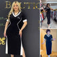 🌈2025 New Products🛍️Women's Trendy Striped V Neck Slim Fit Dress