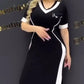 🌈2025 New Products🛍️Women's Trendy Striped V Neck Slim Fit Dress