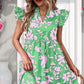 🌺Summer Hot Sale 50% OFF🔥Ruffle Sleeve V-Neck Printed Dress