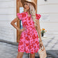 🌺Summer Hot Sale 50% OFF🔥Ruffle Sleeve V-Neck Printed Dress