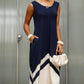 ❤️2025 New Products❤️ Women's Trendy Sleeveless Colorblock Split Dress