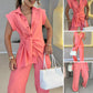 🌈2025 Summer New-❤️Elegant Waisted Top & Casual Pants Set