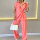 🌈2025 Summer New-❤️Elegant Waisted Top & Casual Pants Set
