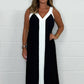 ⏳ Limited time 55% off! 💥Women's V-Neck Sleeveless Color Block Maxi Dress