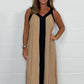 ⏳ Limited time 55% off! 💥Women's V-Neck Sleeveless Color Block Maxi Dress