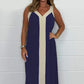 ⏳ Limited time 55% off! 💥Women's V-Neck Sleeveless Color Block Maxi Dress