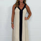 ⏳ Limited time 55% off! 💥Women's V-Neck Sleeveless Color Block Maxi Dress