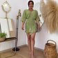 🌴Summer Specials🌴Solid Color V-Neck Backless Dress with Ruffle Waist