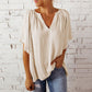 🔥2025 Summer Hot Sale🩷Women's Solid Color Summer Top with Batwing Sleeves and V-Neck