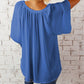 🔥2025 Summer Hot Sale🩷Women's Solid Color Summer Top with Batwing Sleeves and V-Neck