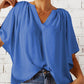 🔥2025 Summer Hot Sale🩷Women's Solid Color Summer Top with Batwing Sleeves and V-Neck